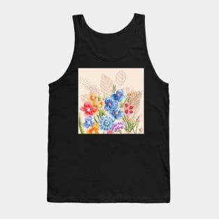 Watercolor Flower Art Tank Top